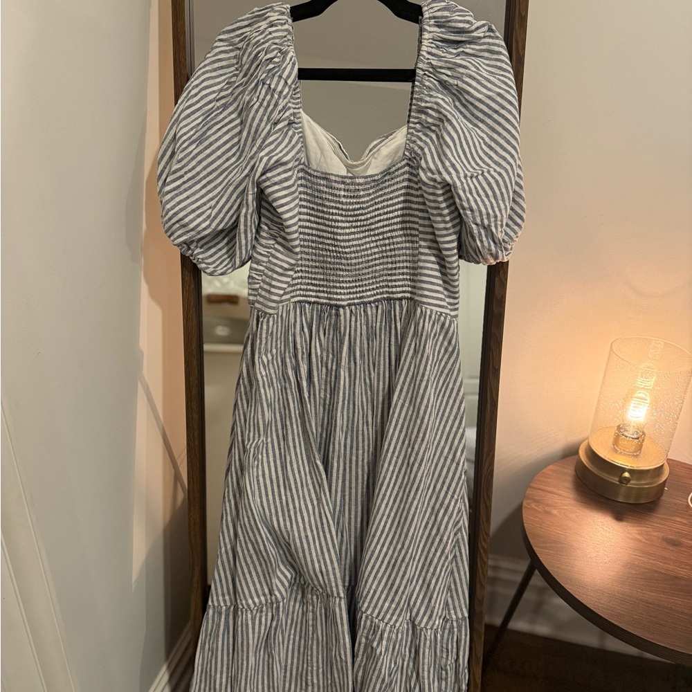 Abercrombie & Fitch Blue Striped Women's Dress - Picture 3 of 5